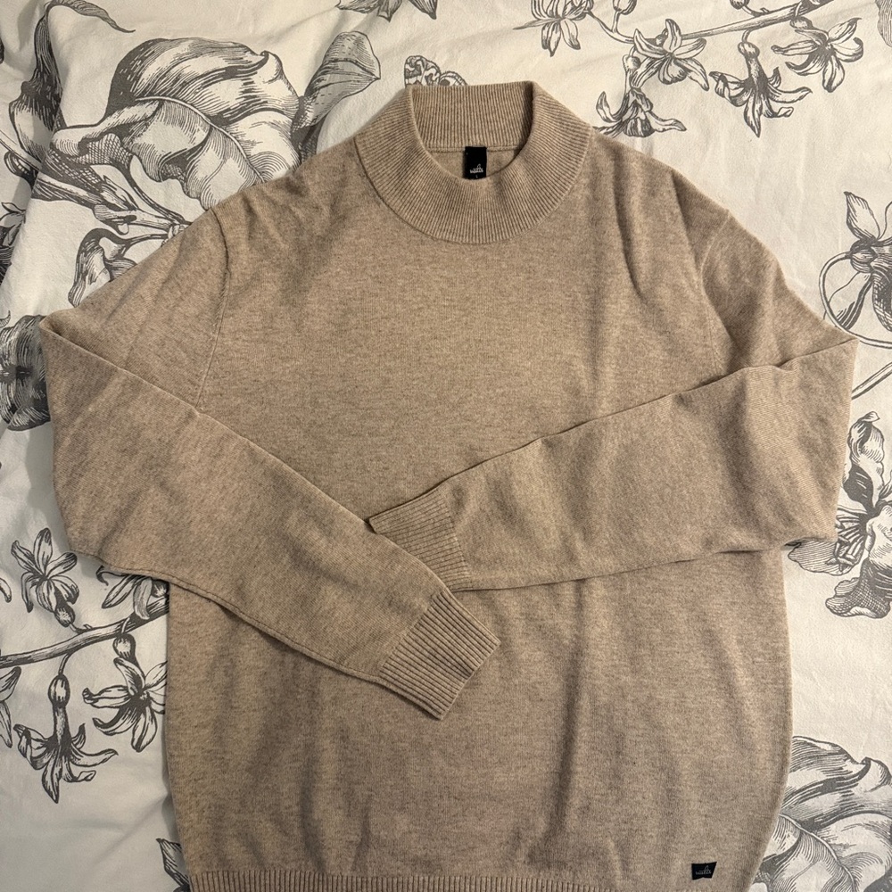 Men's mock neck cashmere&merino Sweater